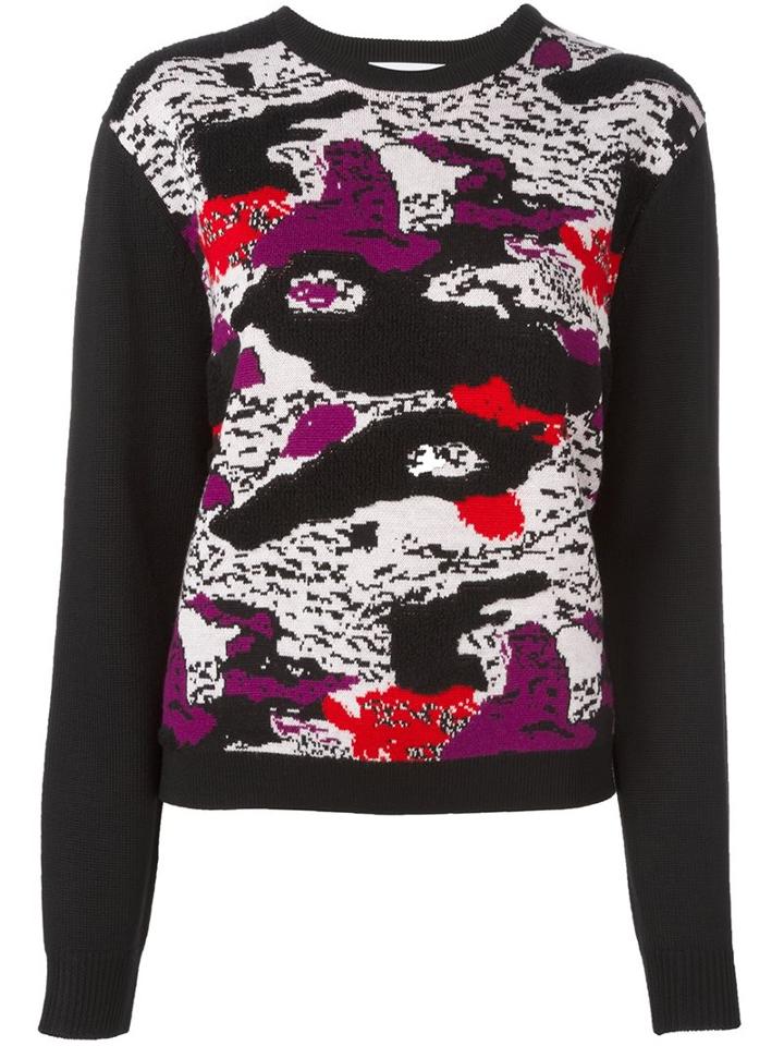 Carven Abstract Print Jumper, Women's, Size: Medium, Black, Wool