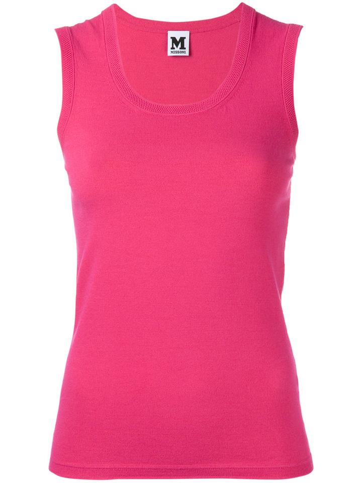 M Missoni Slim-fit Tank, Women's, Size: 40, Pink/purple, Polyester/viscose