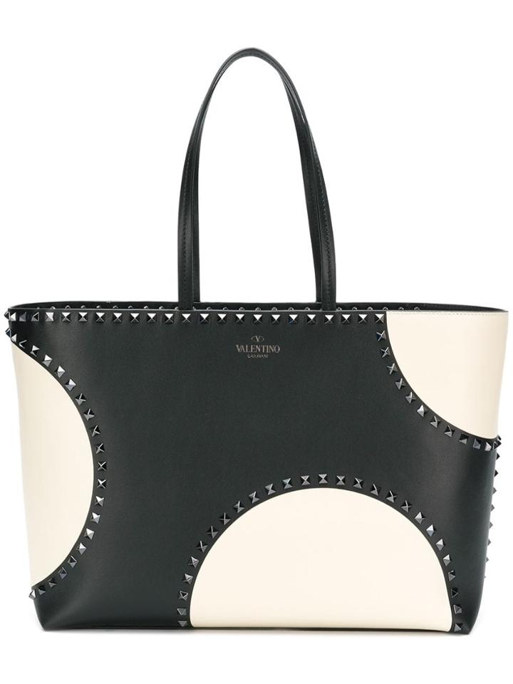 Valentino Valentino Garavani Rockstud Polka-dot Tote - Black