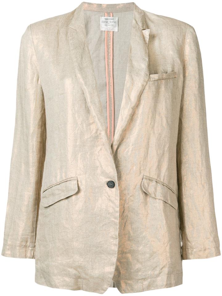 Forte Forte Pearlescent Sheen Blazer - Nude & Neutrals