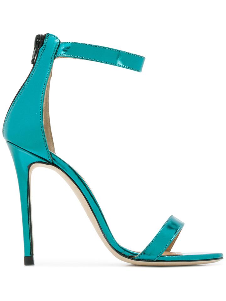 Marc Ellis Metallic Ankle Strap Sandals - Blue