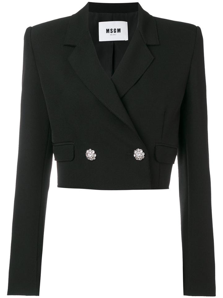 Msgm Cropped Blazer - Black