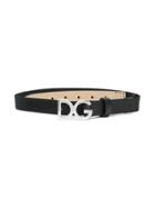 Dolce & Gabbana Kids Teen Logo Buckle Belt - Black