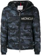 Moncler Camouflage Print Puffer Jacket - Blue