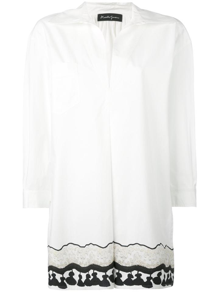 Rossella Jardini Long Tassel Print Shirt - White