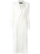 Elie Saab Double Breasted Coat, Women's, Size: 36, White, Acetate/viscose/spandex/elastane/rayon