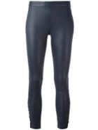 Pierre Balmain Skinny Leather Pants - Blue