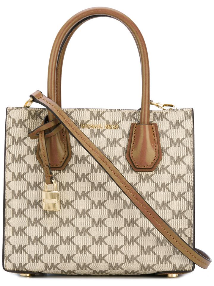 Michael Michael Kors - Monogram Tote - Women - Cotton/leather - One Size, Nude/neutrals, Cotton/leather