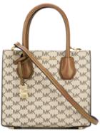Michael Michael Kors - Monogram Tote - Women - Cotton/leather - One Size, Nude/neutrals, Cotton/leather
