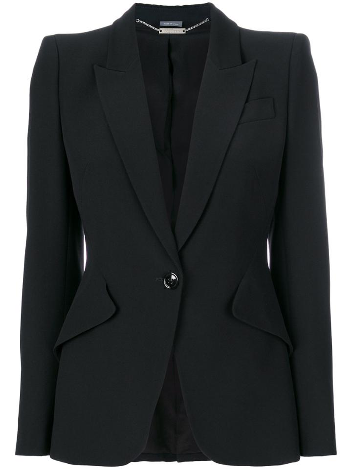 Alexander Mcqueen Fitted Tailored Blazer - Black