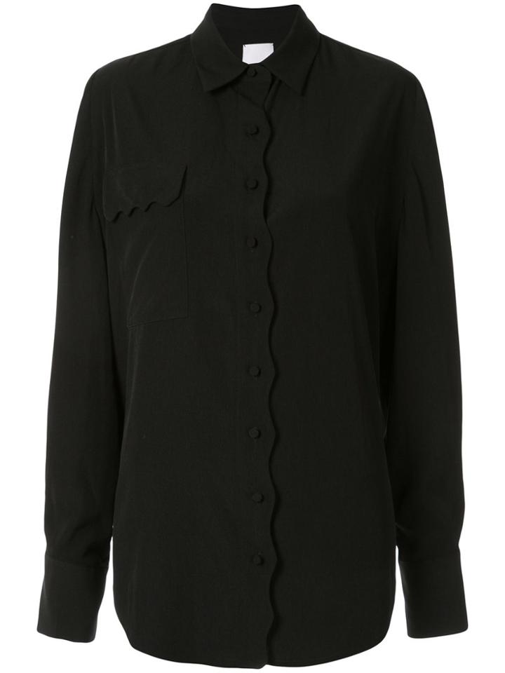 Acler Aviel Scalloped Shirt - Black