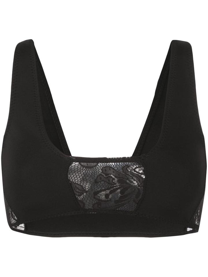 Cynthia Rowley Lacy Bikini Top - Black