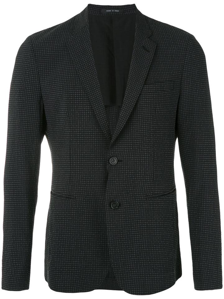 Emporio Armani - Two Button Blazer - Men - Silk/cotton/spandex/elastane/virgin Wool - 54, Grey, Silk/cotton/spandex/elastane/virgin Wool