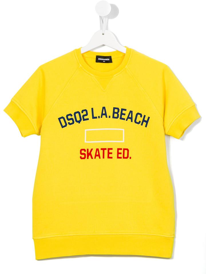 Dsquared2 Kids Logo Print T-shirt, Boy's, Size: 16 Yrs, Yellow/orange