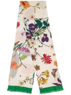 Gucci Neck Bow With Flora Gothic Print - Multicolour