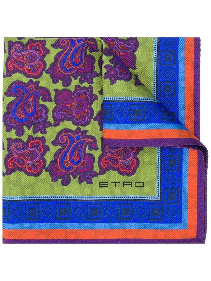 Etro Patterned Square Scarf - Blue