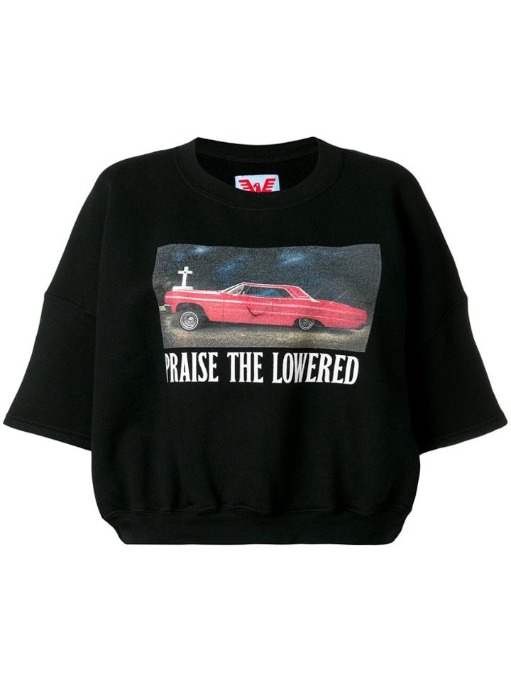 Adaptation Print Cropped Sweatshirt - Black