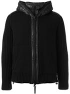 Duvetica Shell Trim Knitted Jacket, Men's, Size: 54, Black, Virgin Wool/polyamide/feather Down