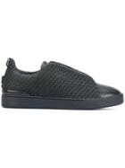 Ermenegildo Zegna Woven Textured Sneakers - Blue
