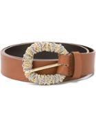 Orciani Chain Buckle Belt, Women's, Size: 85, Brown, Leather