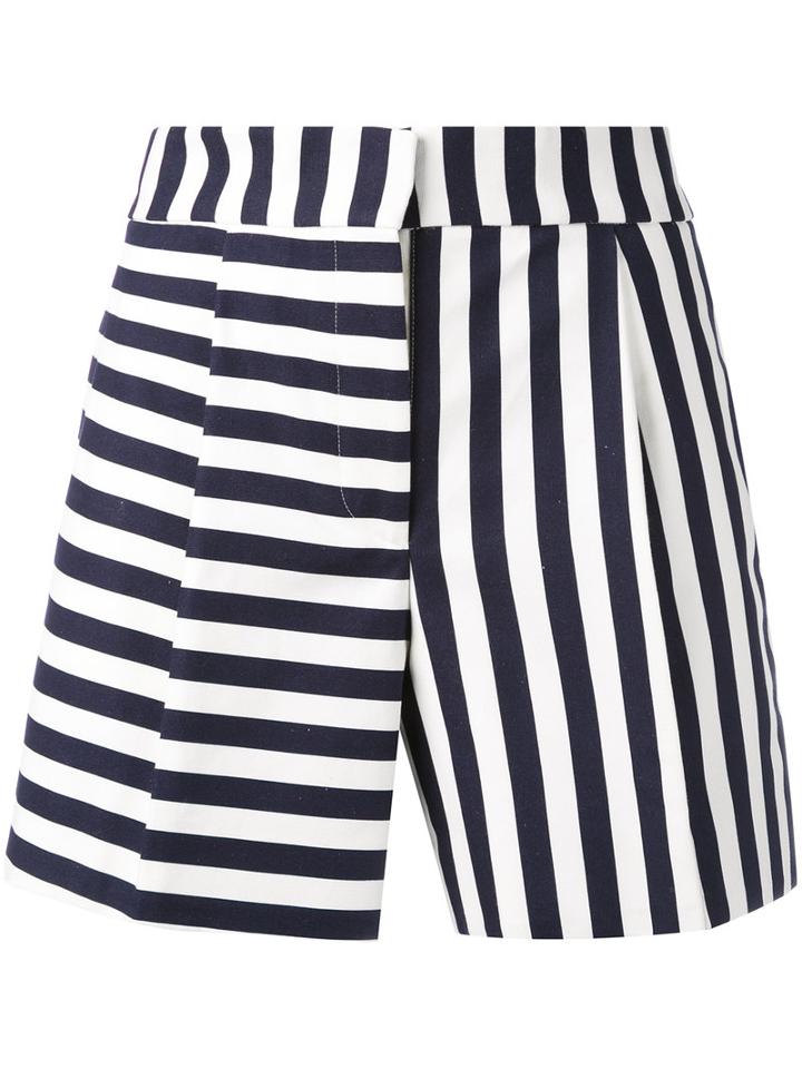 Thom Browne - Striped Mini Shorts - Women - Silk/cotton - 44, Blue, Silk/cotton