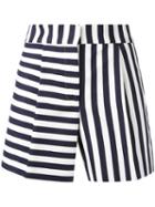 Thom Browne - Striped Mini Shorts - Women - Silk/cotton - 44, Blue, Silk/cotton
