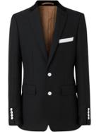 Burberry English Fit Velvet Collar Wool Tailored Jacket - Black