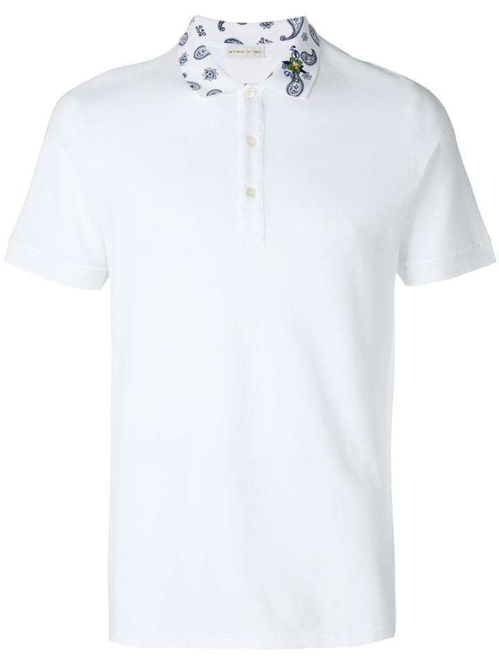 Etro Paisley Collar Polo Shirt - White
