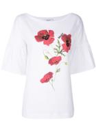 Blugirl Floral Print Balloon Sleeve T-shirt - White