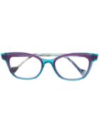 Face À Face Two-tone Cat-eye Glasses - Multicolour
