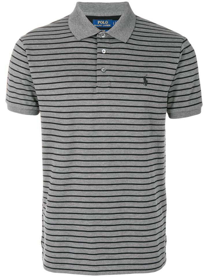 Polo Ralph Lauren Custom Slim Striped Polo Shirt - Grey