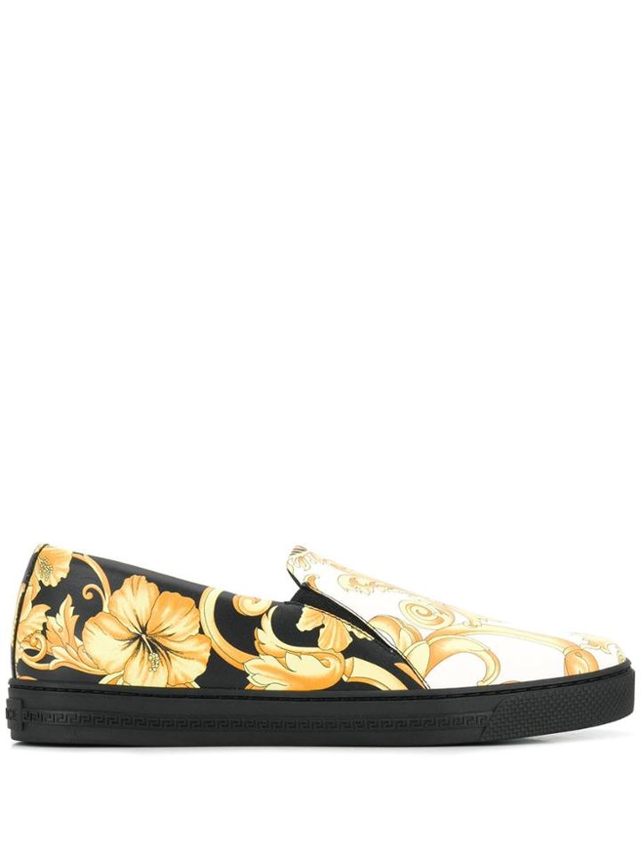 Versace Baroque Slip-on Sneakers - Black
