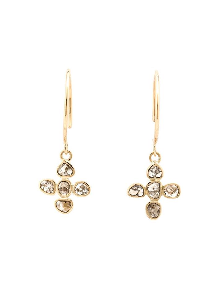 Mathilde Danglade Drop Diamond Cross Earrings