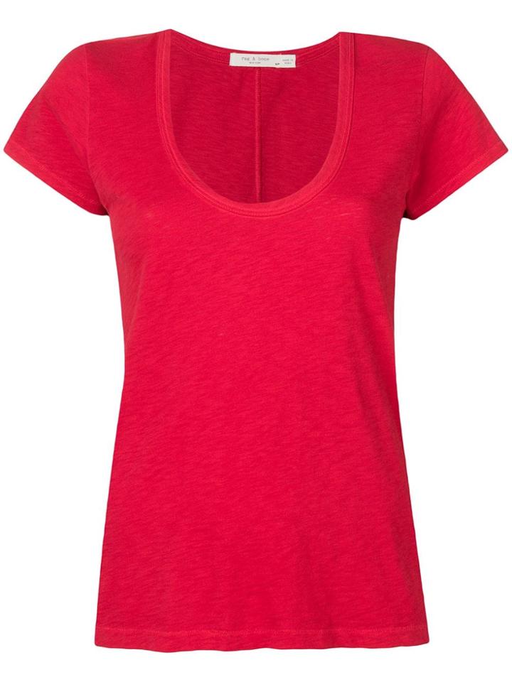 Rag & Bone U-neck T-shirt - Red
