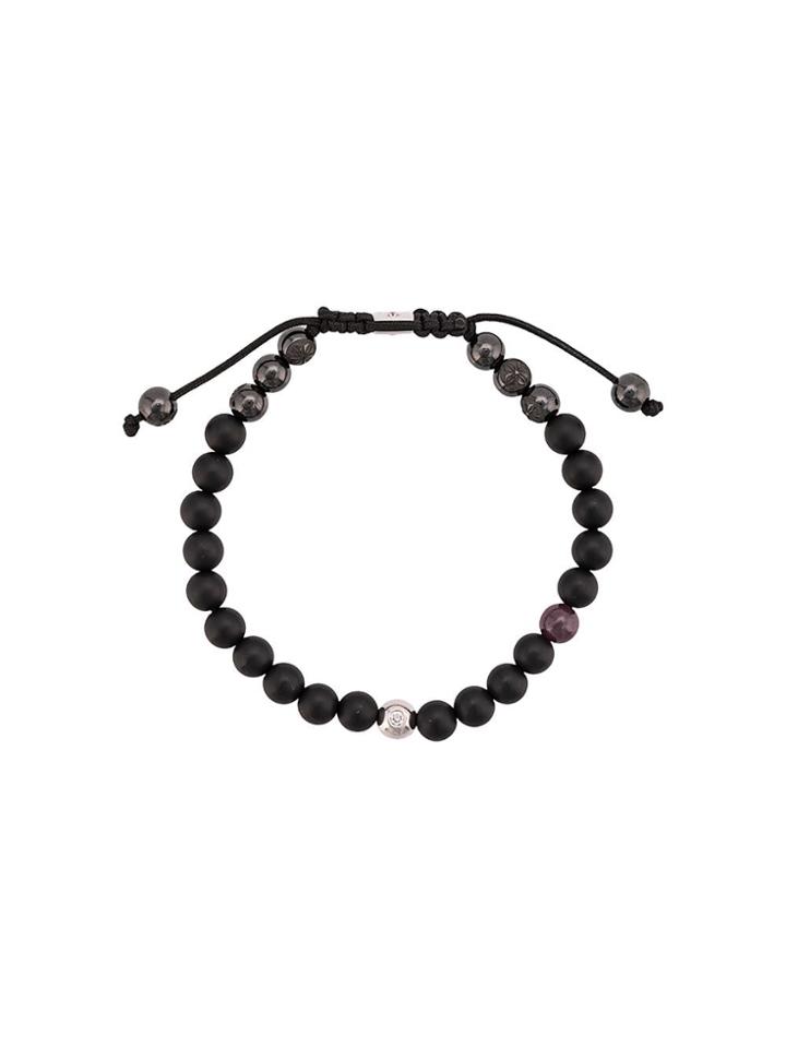Shamballa Jewels 18kt Black Gold Ruby And Onyx Beaded Bracelet