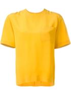 Céline Vintage Round Neck Blouse, Women's, Size: 38, Yellow/orange