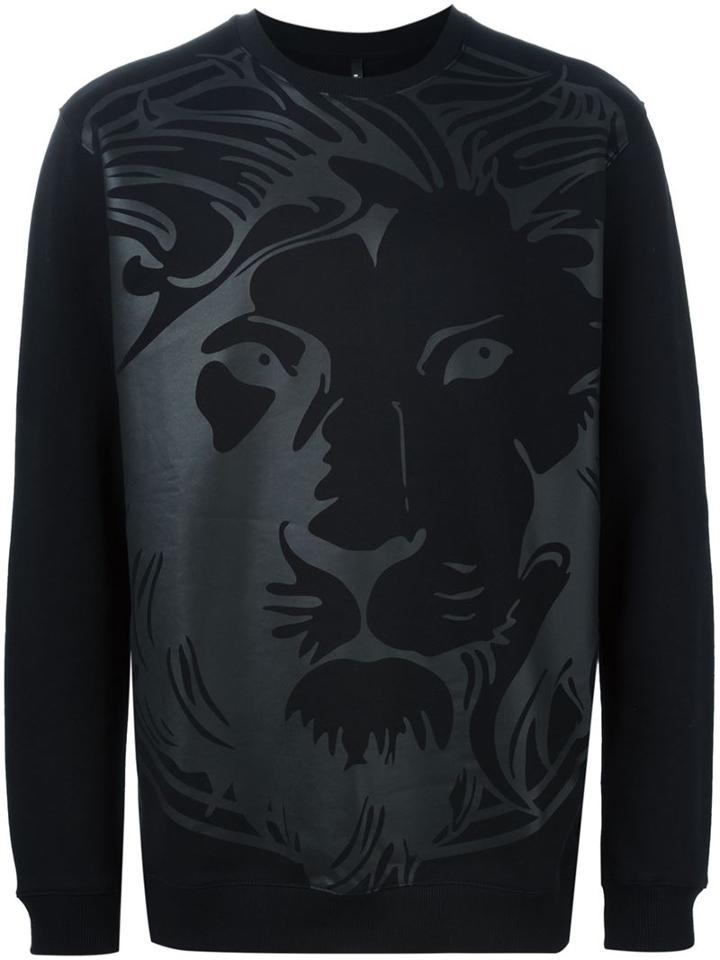 Versus Printed Sweatshirt, Men's, Size: Xl, Black, Cotton