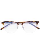 Saint Laurent Eyewear Tortoiseshell Rectangle Glasses - Brown
