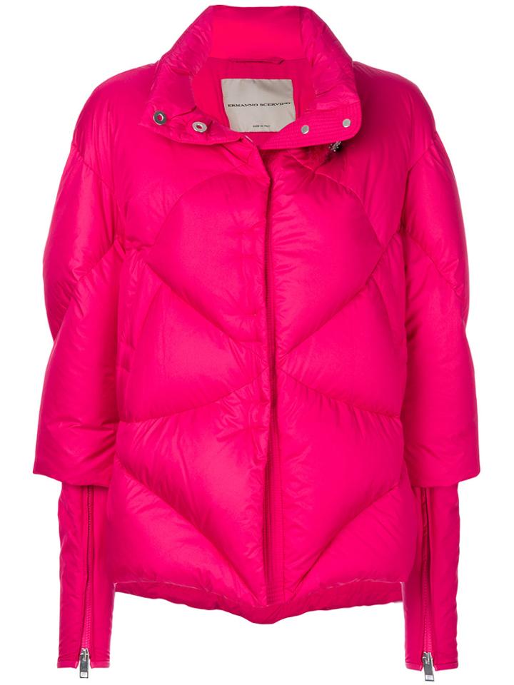Ermanno Scervino Zipped Padded Jacket - Pink & Purple