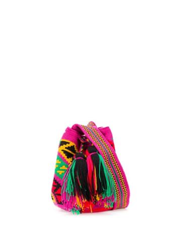 Folkloore Colombian Wayuu Small Mochila - Pink
