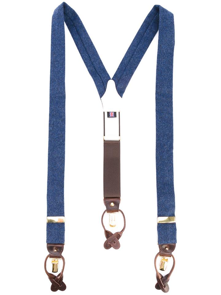 Albert Thurston - Classic Braces - Men - Leather/wool/metal - One Size, Blue, Leather/wool/metal