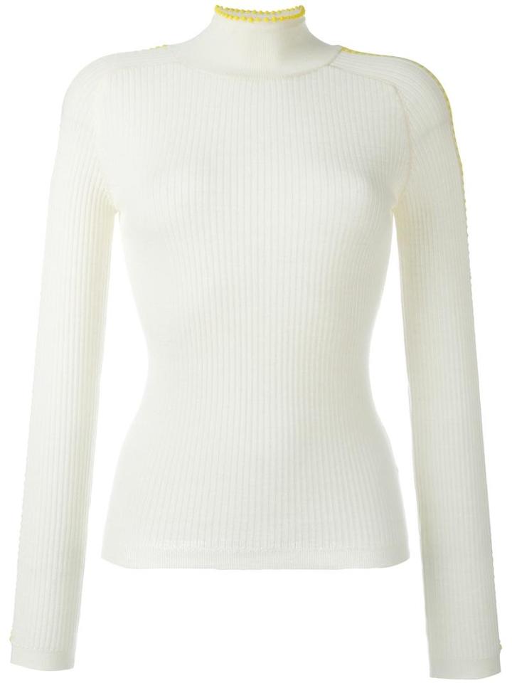 Carven Ribbed Jumper, Women's, Size: Small, White, Wool