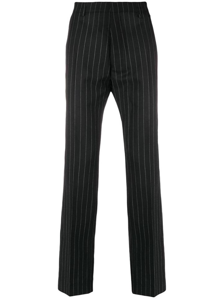 Ami Alexandre Mattiussi Straight Fit Striped Trousers - Black