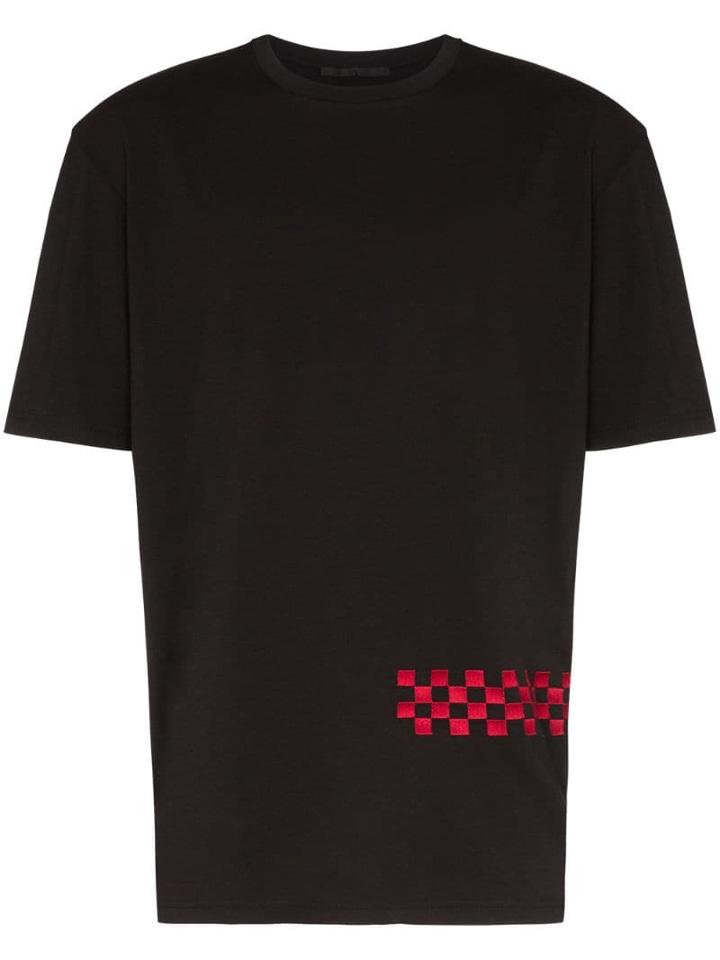 Haider Ackermann Awuna Checkerboard-stripe T-shirt - Black
