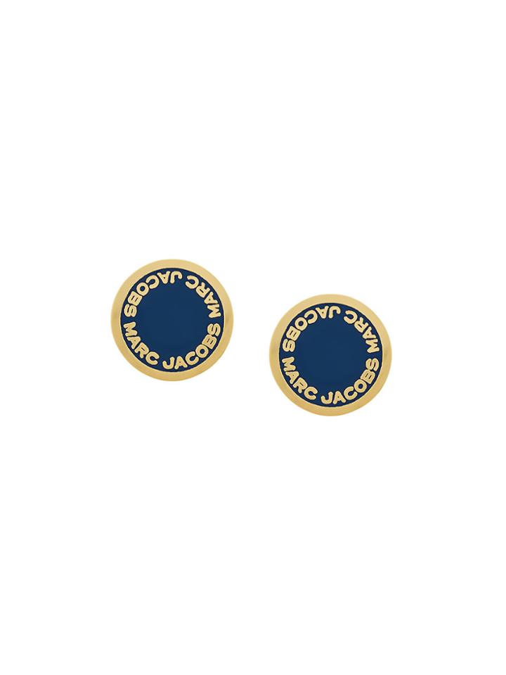 Marc Jacobs Classic Logo Medallion Stud Earrings - Metallic