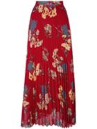 Dondup 'soleada' Pleated Skirt, Women's, Size: 42, Red, Spandex/elastane/cupro/viscose