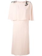 Lanvin Draped Stone Embellished Dress, Women's, Size: 38, Pink/purple, Silk/acetate/viscose/extract (sapindus Mukurossi)