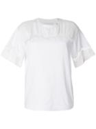 3.1 Phillip Lim Lace Insert Satin T-shirt - White