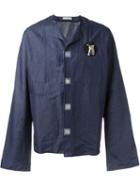 J.w. Anderson Safety Pin Patch Collarless Shirt