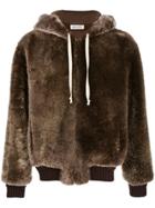 Saint Laurent Fur Zipped Jacket - Brown